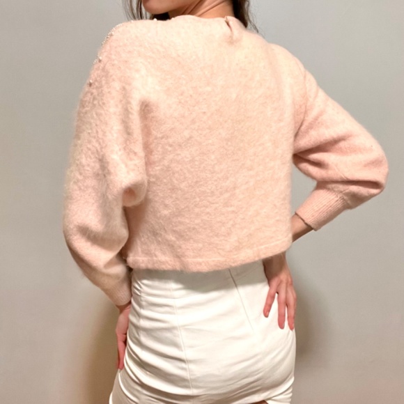 Vintage Cropped Beaded Pearl Sweater - Picture 3 of 9